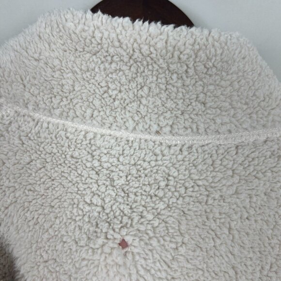 Uniqlo Fleece Sherpa Jacket Womens Medium Cream High Neck Full Zip Front Cozy M - Picture 7 of 13